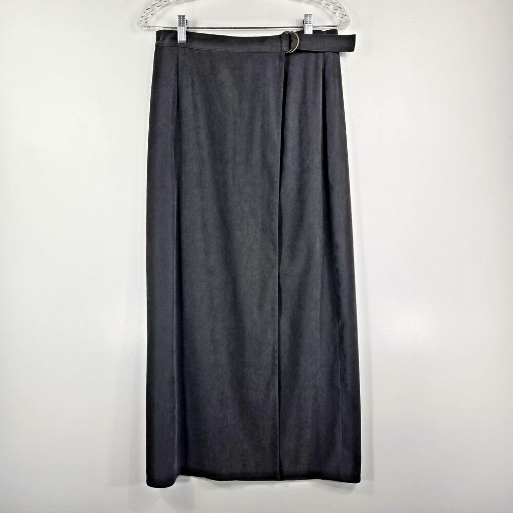 Talbots Women's Size 8 Green Wrap Maxi‎ Skirt Stretch Casual Classic